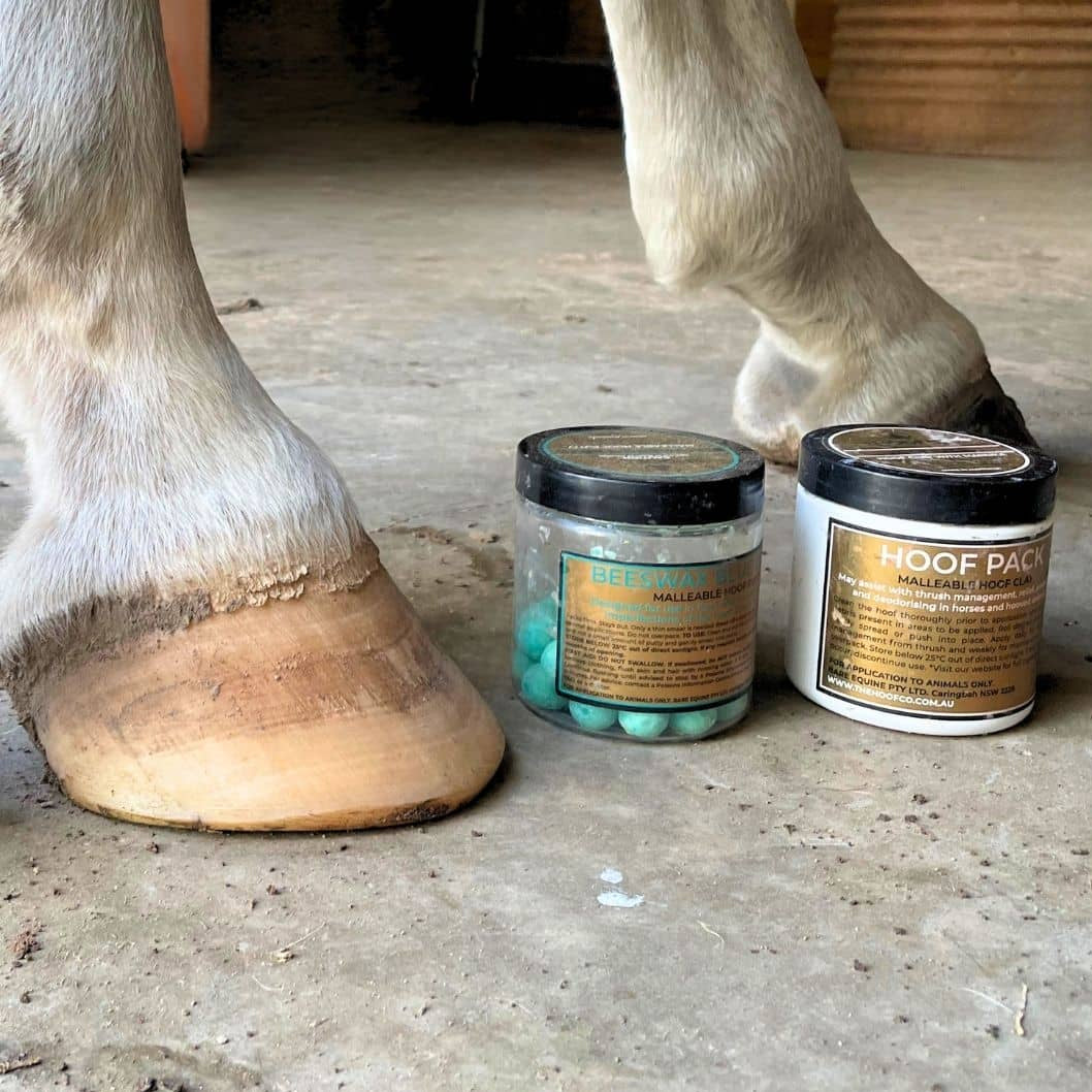 Stable essentials for hoof care Beeswax Blue Balls and Hoof Pack Clay