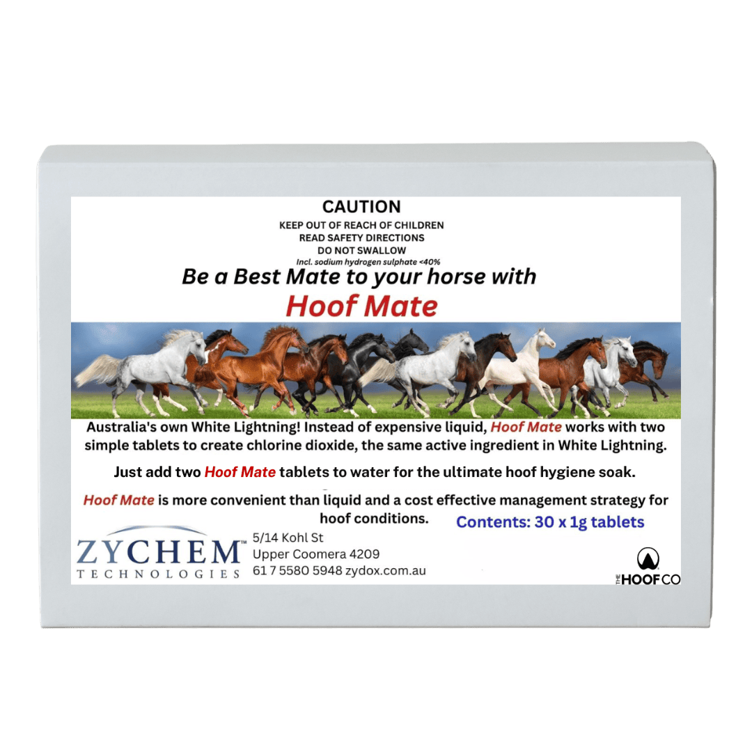 Hoof Mate soaking tablets box for horse hoof soaking