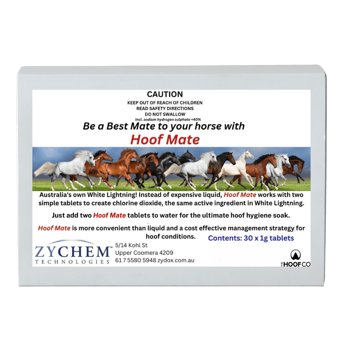 Hoof Mate soaking tablets box for horse hoof soaking