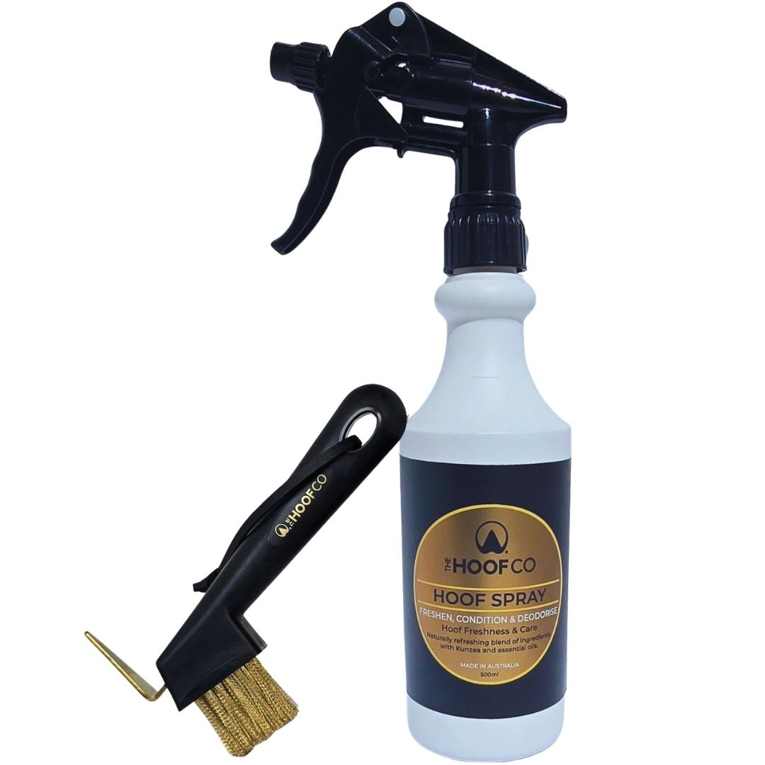 Hoof cleaning bundle with Hoof Spray and Golden Wire Hoof Pick