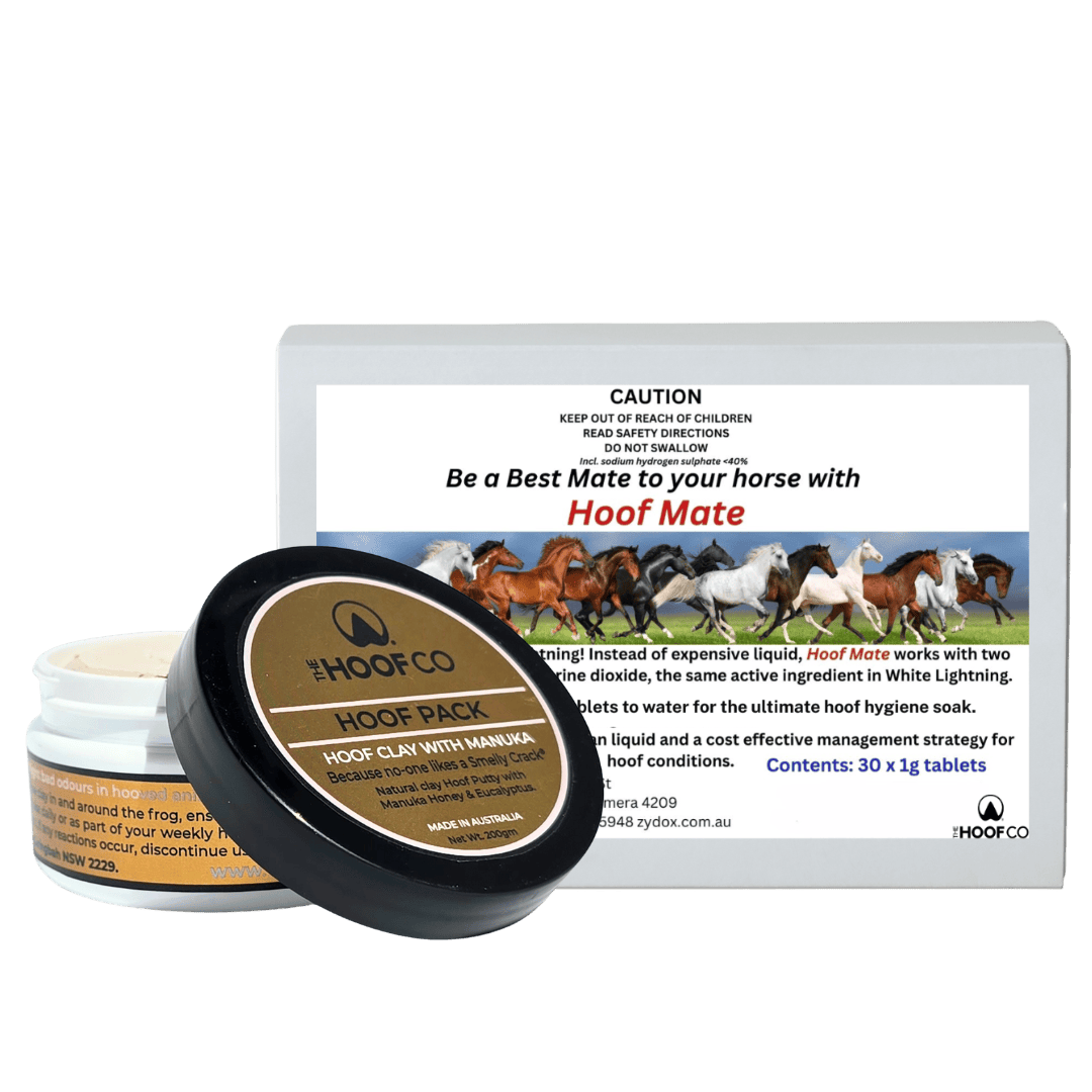 Hoof Pack Clay and Hoof Mate combo pack for horse hoof care