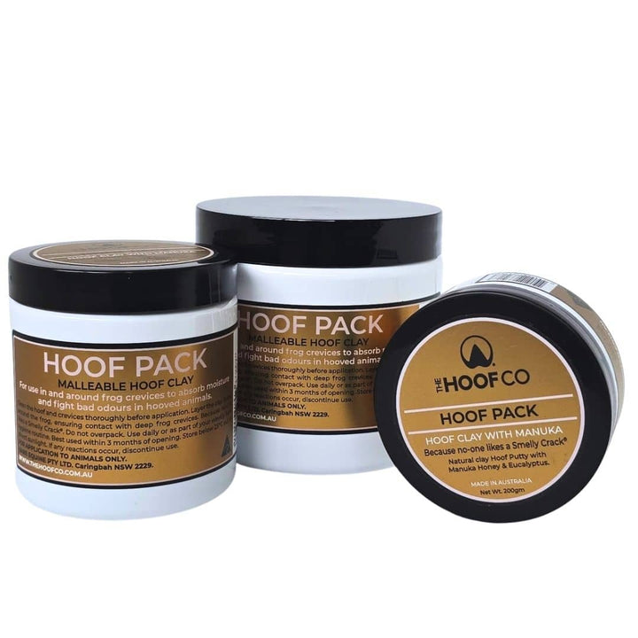 3 sizes of hoof pack hoof clay for horse hoof care