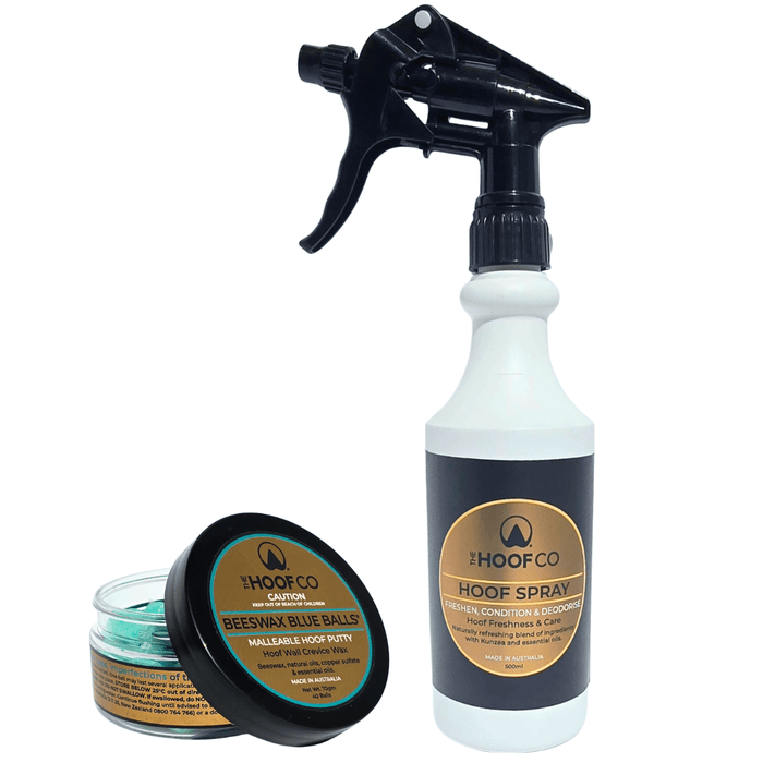 Hoof Spray and Beeswax Blue Balls two product best seller hoof care pack