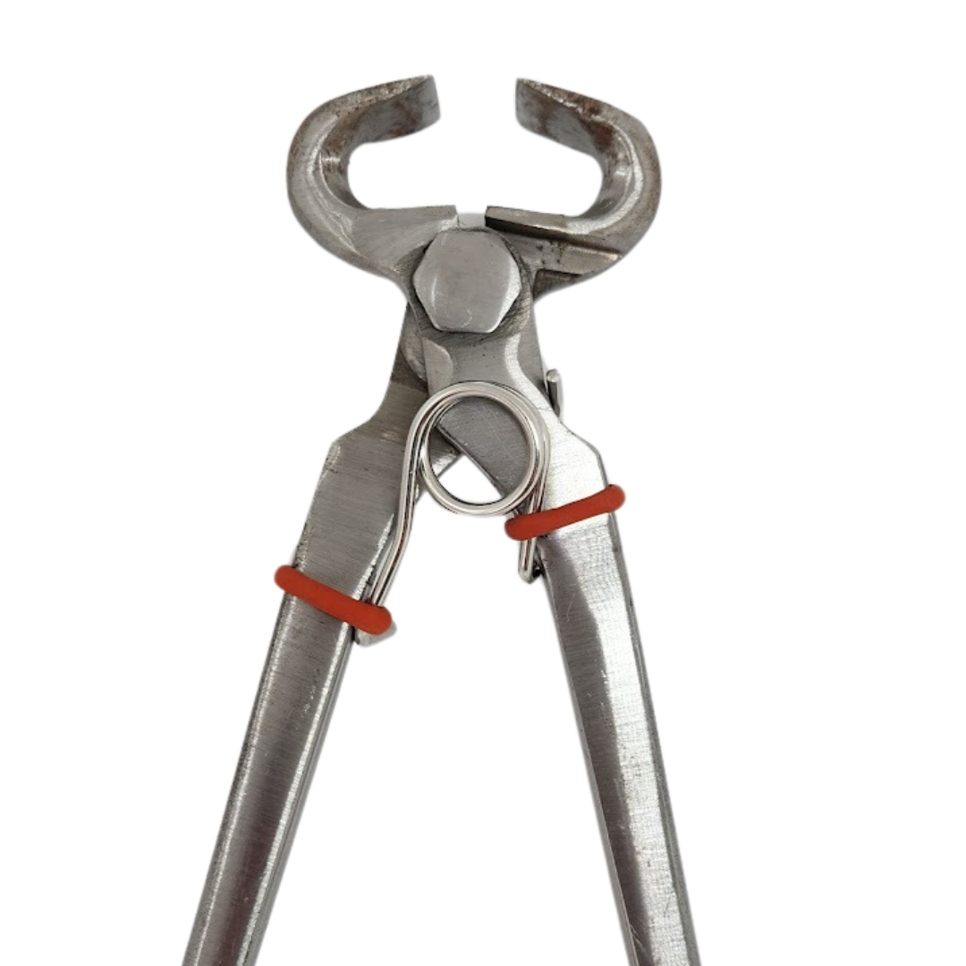 Nipper spring attachment for hoof nippers for easier horse hoof trimming