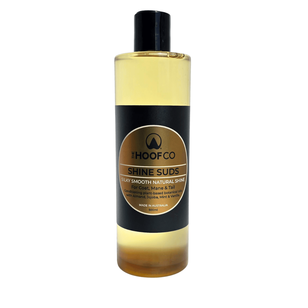 Concentrated shine rinse, hot oil, and spray for horses to enhance coat gloss and hydration