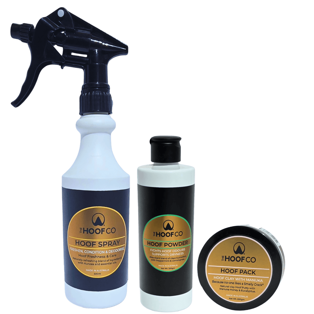 Smelly Crack hoof care pack with three hoof care products