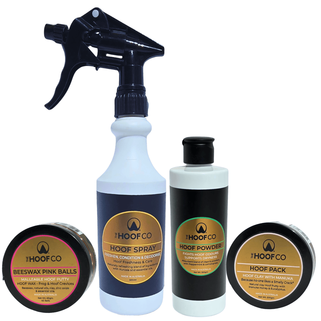 Frog hoof care package with Beeswax Pink Balls and accessories